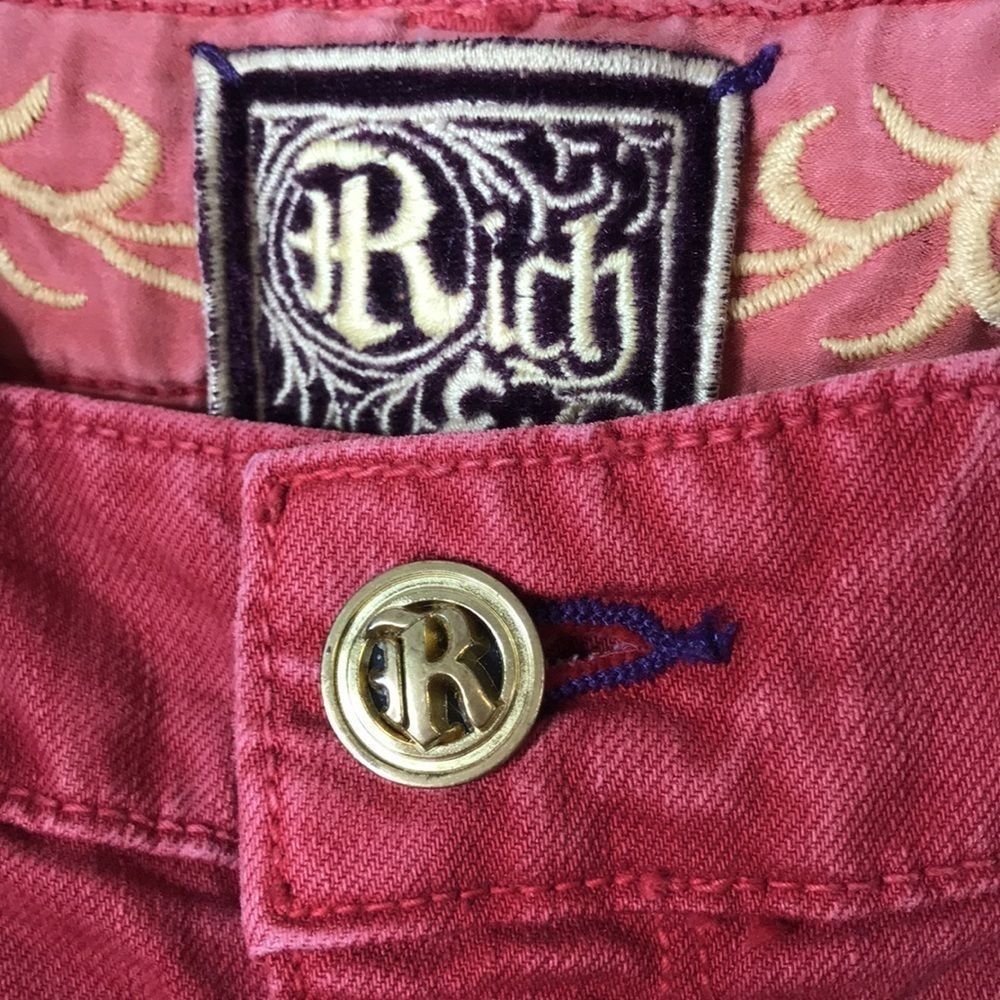 Rich & Skinny Embroidered Logo Red Jeans Rare - Picture 3 of 11